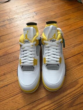 Nike Air Jordan 4 — White & Yellow Men’s Sneakers